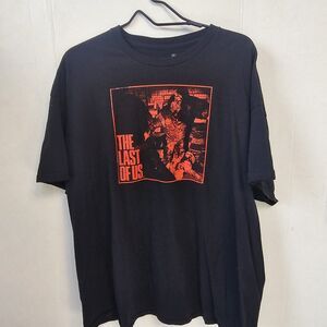 Mens The Last Of Us Graphic T-shirt Black Red Size 2X TV Series Video Game S0375